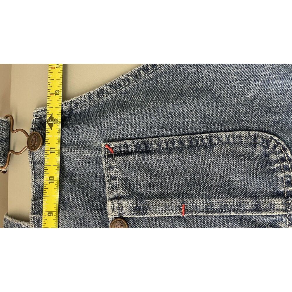 Dickies Bib Overalls Denim Carpenter Workwear Baggy USA Conductor Blue Men 40x32 - Picture 8 of 12